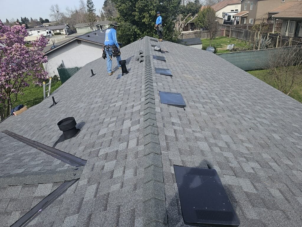 Before and after roof repair Clovis CA