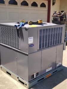 New air conditioner rooftop installation Fresno